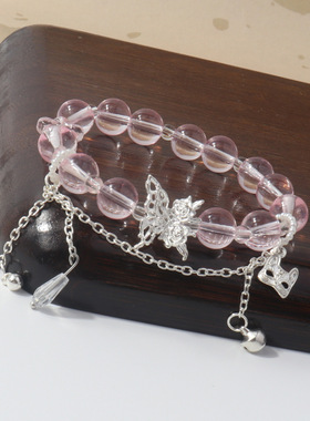 女孩冰透琉璃水晶手链蝴蝶面具手链原创设计超仙甜美学生手链礼物