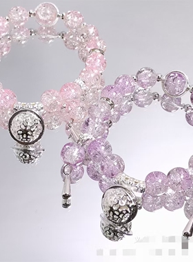 少女手链中式镂空宫铃手链学生手链国风琉璃水晶手串流苏手链礼物