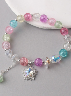 女孩琉璃水晶手链爆花晶五角星手链女百搭闺蜜学生手链古风手链