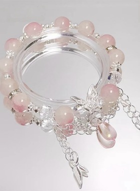 森系超仙玉碎蝴蝶水滴手链女小众ins风轻奢甜美学生手串厂家直销