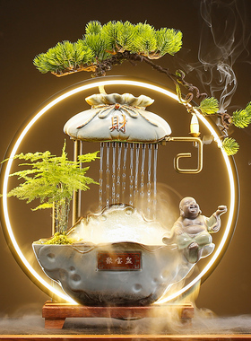 招财猫流水摆件家居客厅桌面装饰