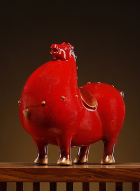 创意唐马招财摆件客厅玄关装饰品