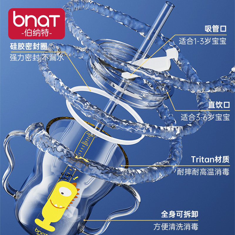 儿童牛奶杯宝宝水杯吸管杯喝水喝奶杯奶瓶2-3岁以上直饮刻度杯子,淘宝优惠券,粉丝福利购,淘宝优惠卷