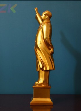 毛主席像树脂挥手像电镀金色站像毛爷爷招手像石膏像书房摆件雕b1