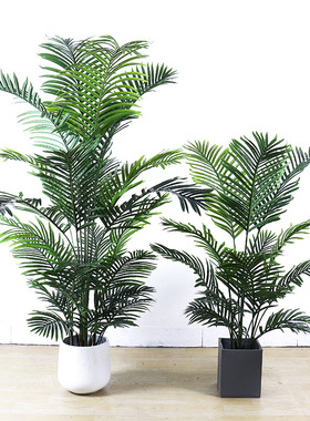 北欧仿真散尾葵盆栽假植物室内贵妃绿植盆景凤尾客厅装饰落地摆件