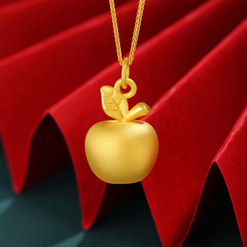 黄金苹果吊坠女金苹果礼物平安果项链平安夜足金999圣诞节送女友,淘宝优惠券,粉丝福利购,淘宝优惠卷