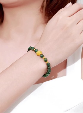 黄金莲花手串女新款纯金