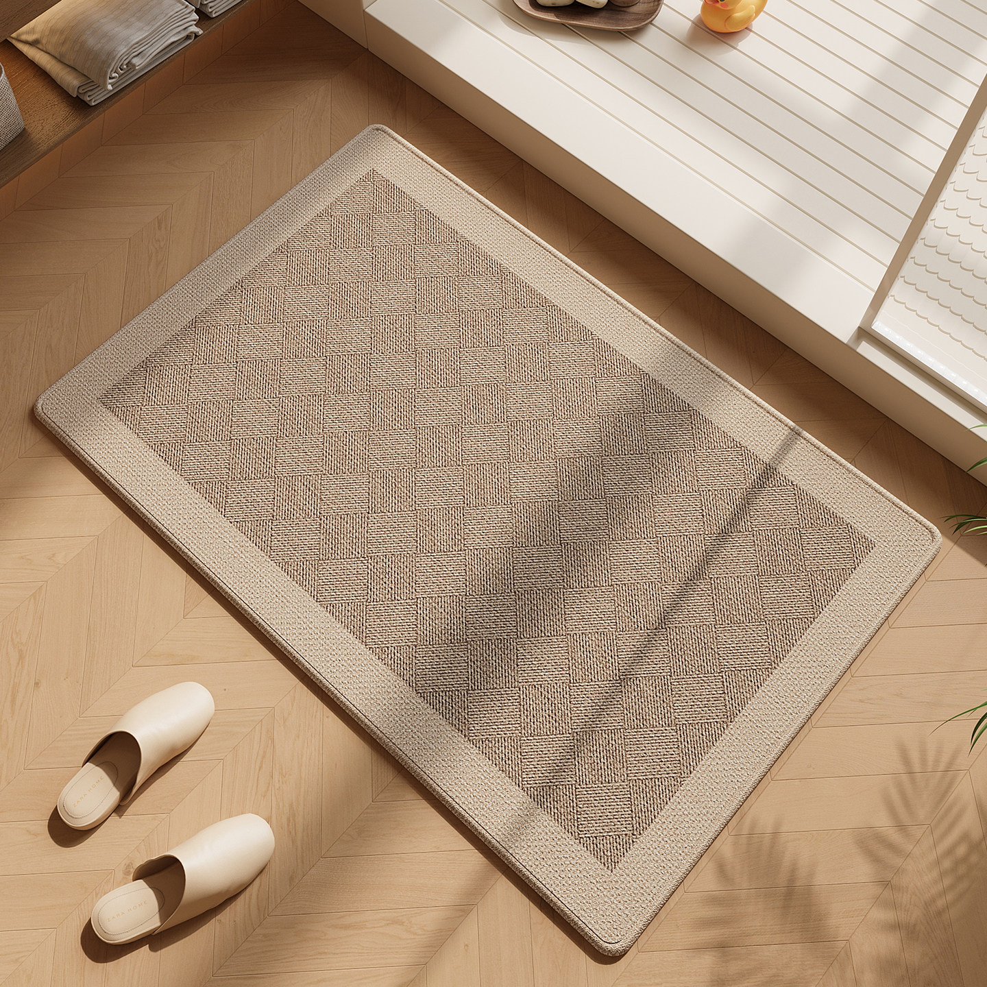 New bathroom floor mats are water-absorbent, quick-drying, non-slip and anti-bacterial