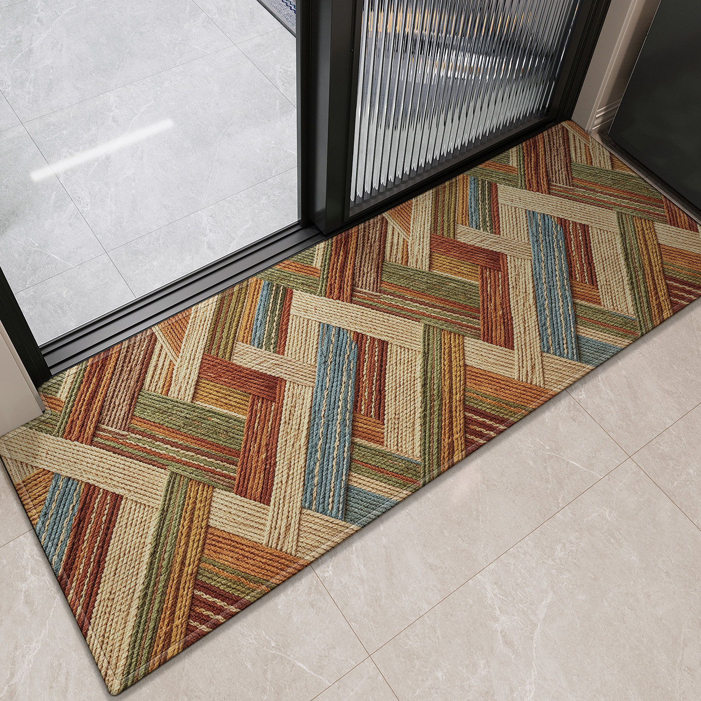 No-wash absorbent kitchen mat