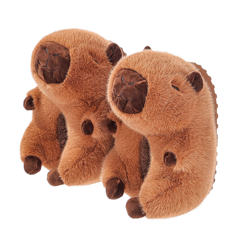 卡皮巴拉棉拖鞋男士冬季卡通可爱防滑室内软底居家情侣棉鞋女士,淘宝优惠券,粉丝福利购,淘宝优惠卷