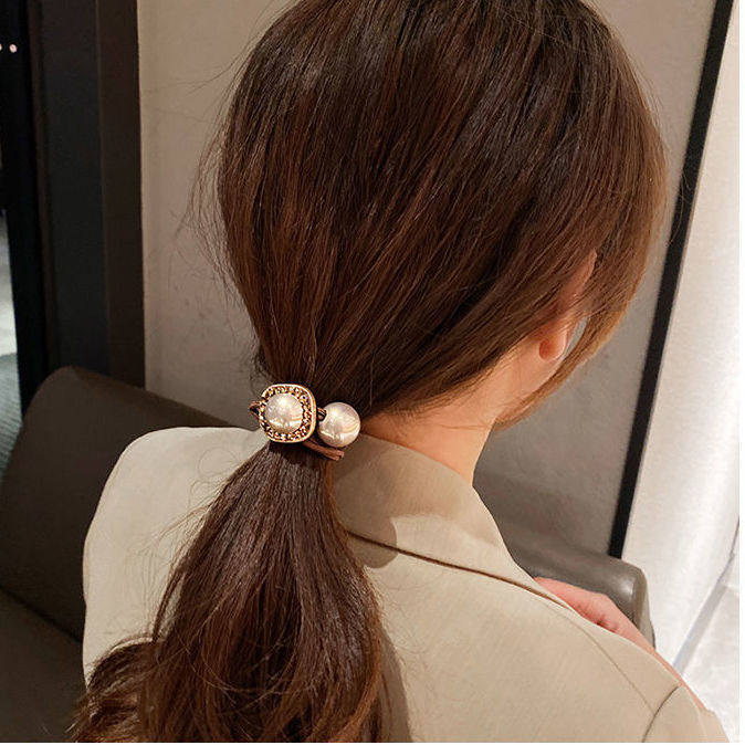 韩国东大门珍珠新款简约ins水钻发绳网红同款高档丸子头头绳发饰,淘宝优惠券,粉丝福利购,淘宝优惠卷