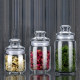 Glass household transparent storage jar with lid