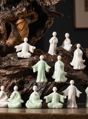 陶瓷装饰中式桌面无相小僧微景观