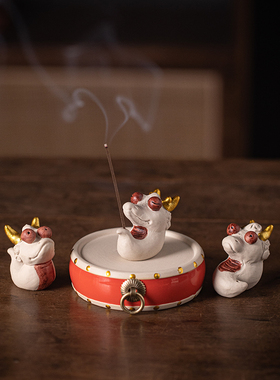 陶瓷线香插新中式桌面香薰炉摆件