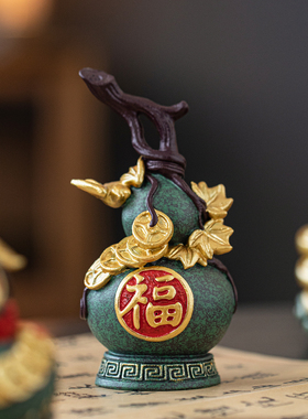 中式福字葫芦招财桌面摆件装饰品
