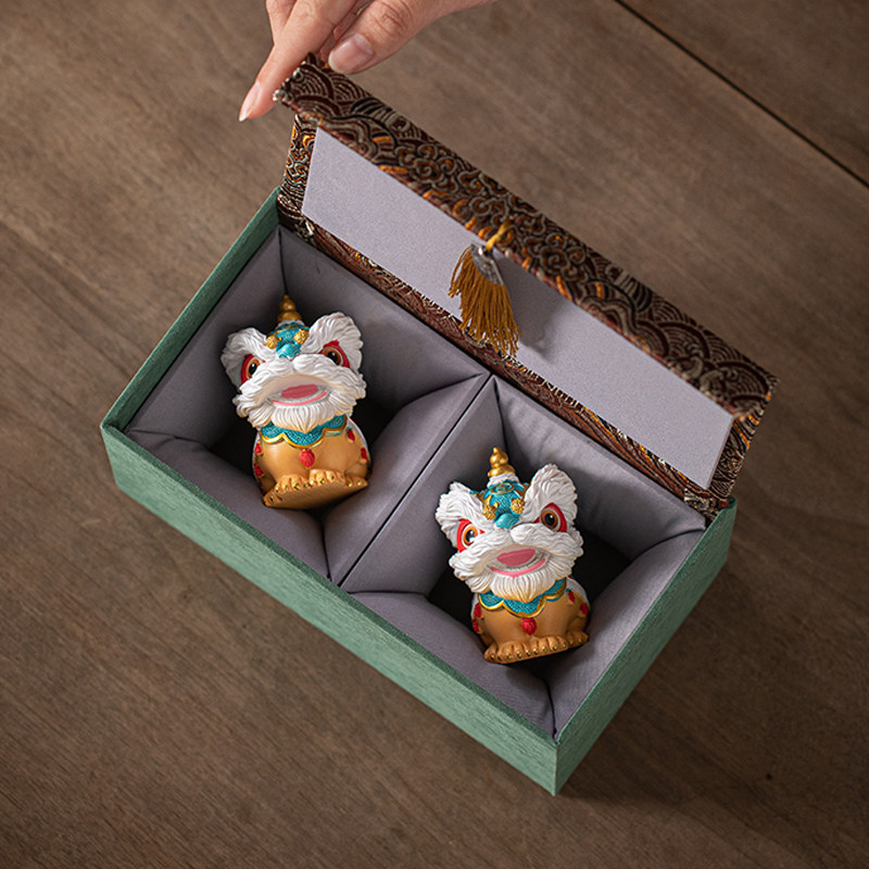 国潮风醒狮招财吉祥物摆件客厅玄关茶桌摆件佛山文创舞狮家居装饰,淘宝优惠券,粉丝福利购,淘宝优惠卷