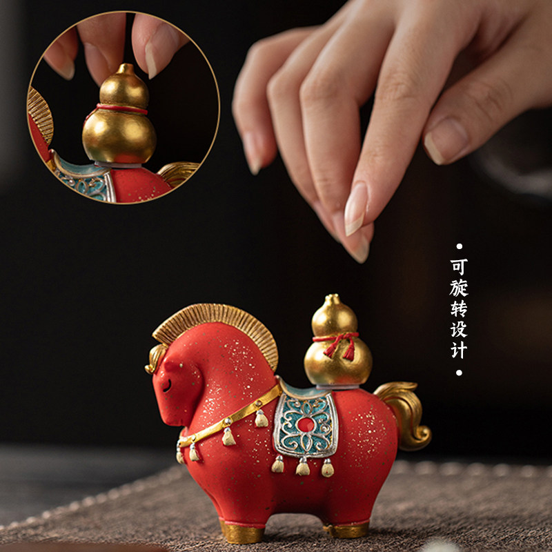 创意可旋转福禄福袋马桌面摆件家居客厅玄关装饰品马上发财送礼品,淘宝优惠券,粉丝福利购,淘宝优惠卷