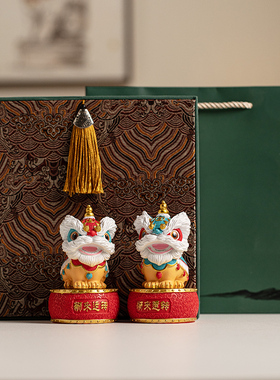 国潮舞狮醒狮招财家居装饰品礼物