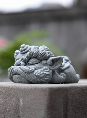 青砂石茶宠茶玩可爱桌面小狮子