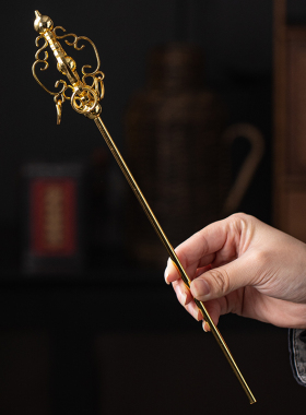 创意地藏武器禅杖法器锌合金摆件