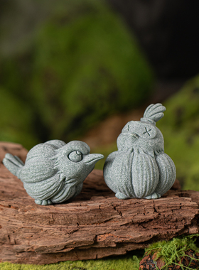 可爱小鸟茶宠茶玩摆件创意蒜头鸟