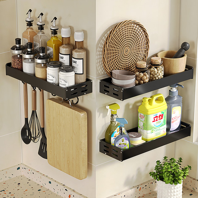 Kitchen shelf wall-mounted hole-free