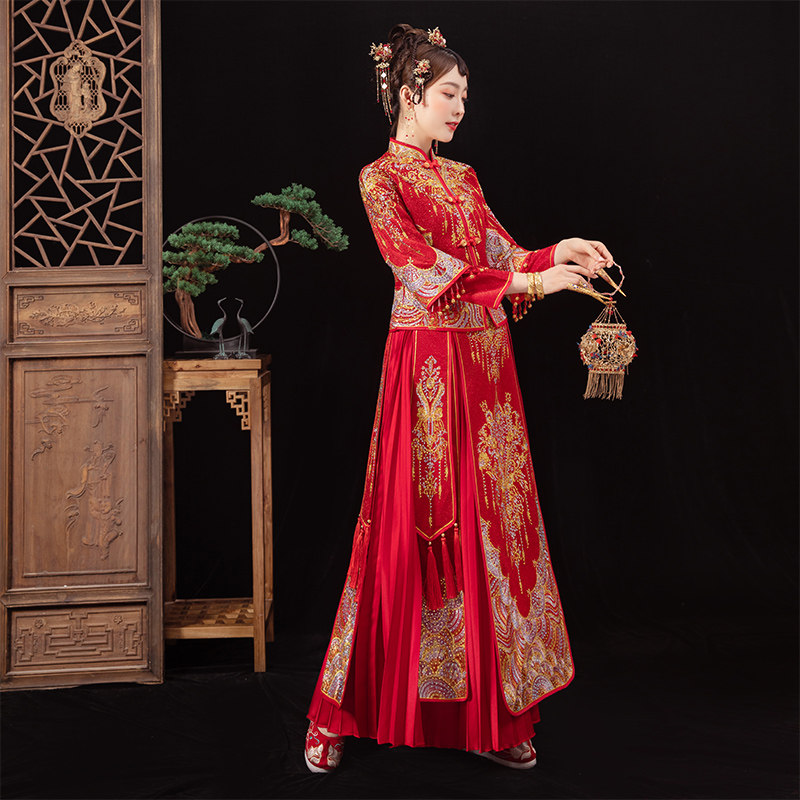 秀禾服2020新款新娘结婚秀和服婚纱 仙岚旗袍