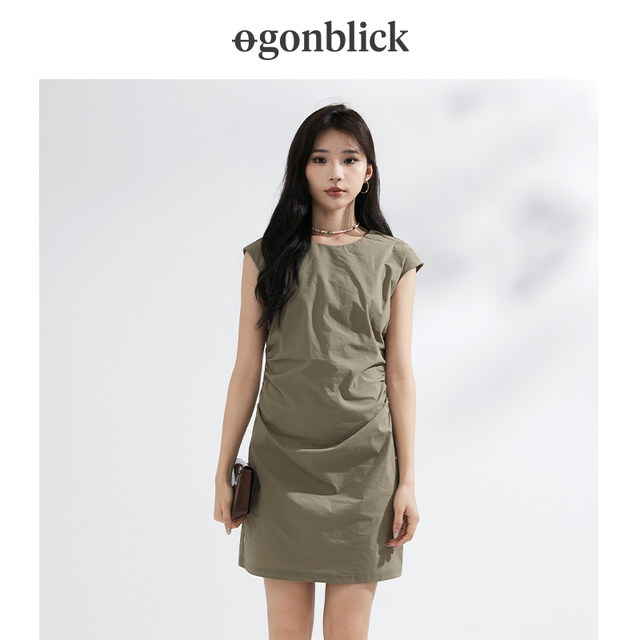 Nordic moment solid color short one piece dress