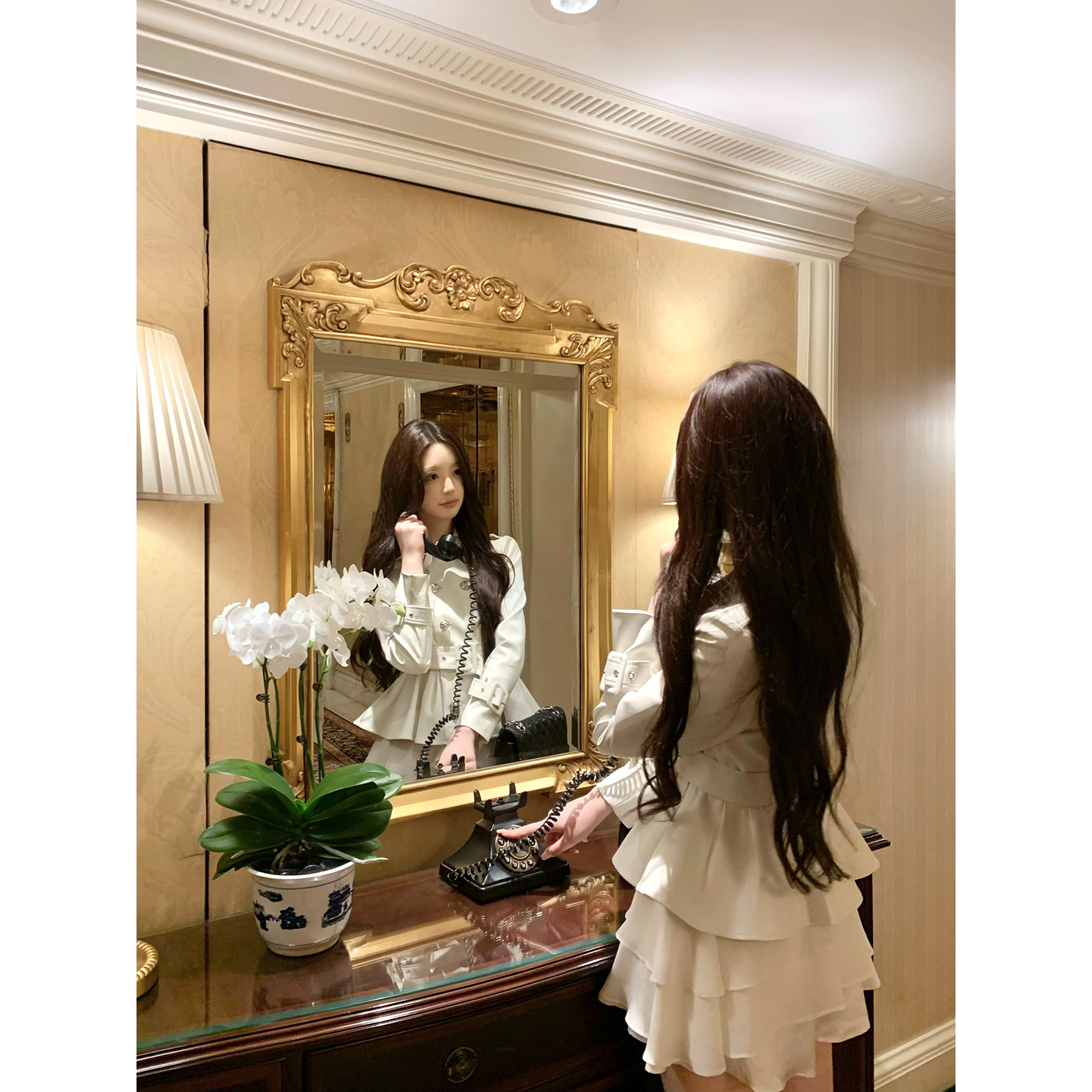 Hotdog 热狗很辣【冷都贵女 皮质风衣】白色气质双排扣皮衣短外套,淘宝优惠券,粉丝福利购,淘宝优惠卷