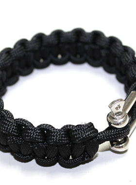 野营求生救援登山手环 户外多功能降落伞绳U形钢扣带调节快拆手链