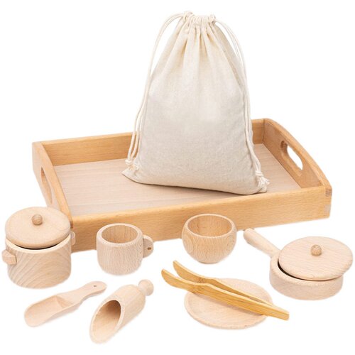 木质仿真厨房类动作专注力锻炼可啃咬玩具套装儿童互动游戏过家家 - 图3