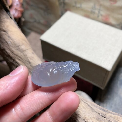 阿拉善冰蓝糖心玛瑙 - 图1