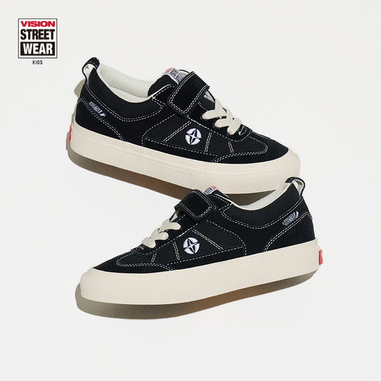 VISION KIDS官方 CHOPPER低帮魔术贴滑板鞋帆布鞋儿童运动鞋