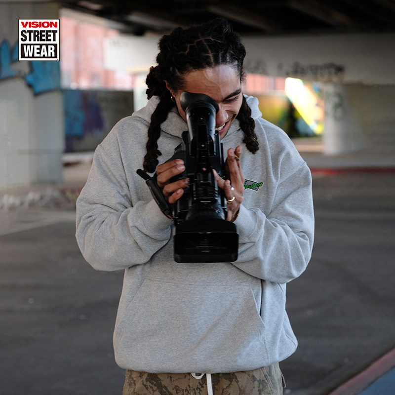 VISION官方 复刻系列“pink pig”美式复古做旧连帽卫衣男女秋款 - 图3