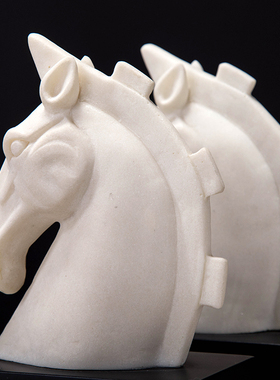 创意中式马头书档书立摆设工艺术品软装样板房书房摆件家居装饰品