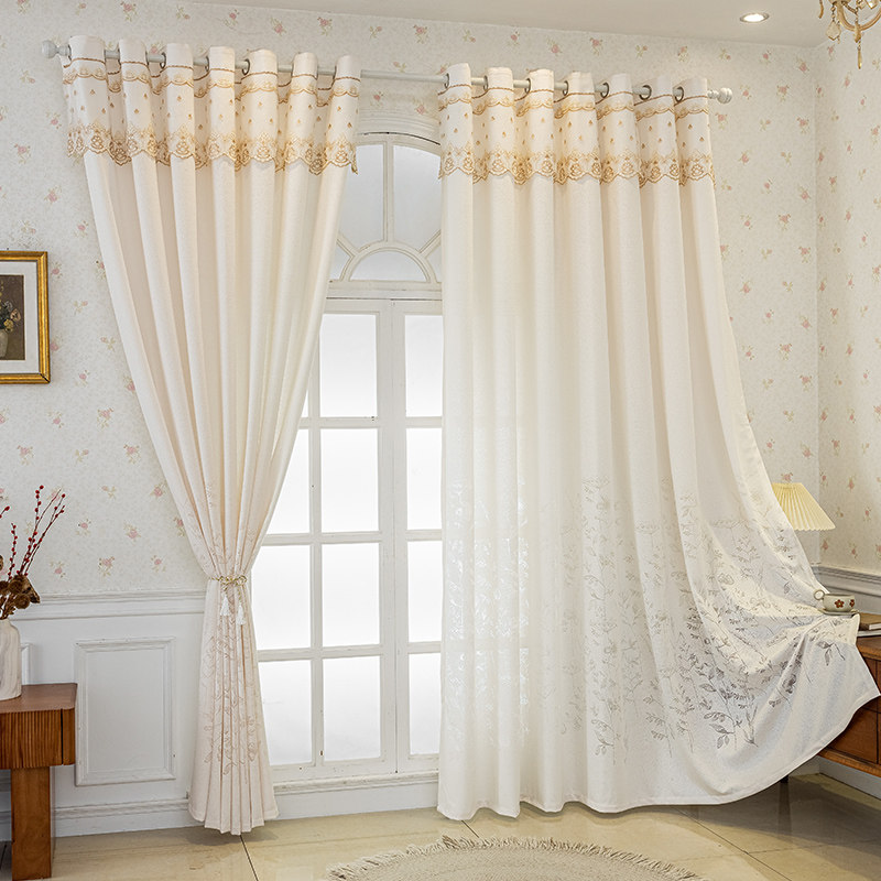 透光不透人防晒客厅卧室窗纱奶油米色纱帘轻奢现代简约法式梦幻帘,淘宝优惠券,粉丝福利购,淘宝优惠卷