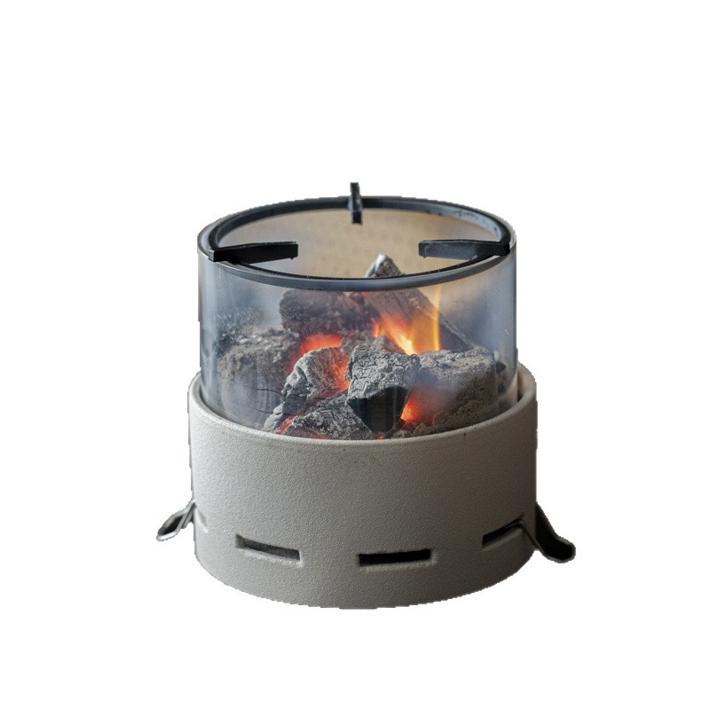 清欢丨观火炭炉围炉煮茶套装家用茶室桌面明火煮茶炉带防爆玻璃罩 - 图3