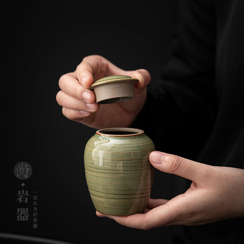 尚岩陶瓷茶叶罐迷你瓷罐醒茶罐便携式小茶罐红茶绿茶通用包装罐子 - 图1