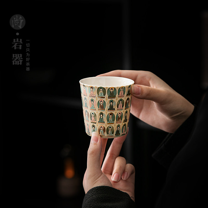 敦煌茶杯主人杯家用复古千佛单杯陶瓷个人杯单个暖手杯早餐牛奶杯,淘宝优惠券,粉丝福利购,淘宝优惠卷