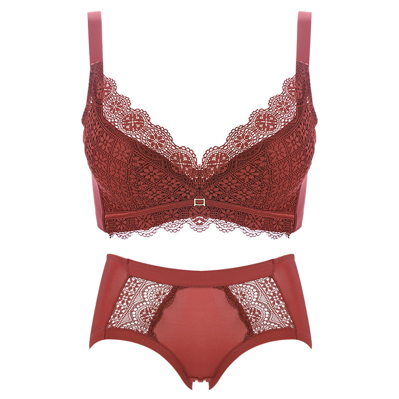 红色内衣套装新娘调整型收副乳文胸 安娜蜜语文胸