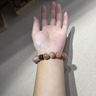 原创金沙橙月光奶茶太阳石13.2mm+沉香木勇气自信好运【H223】