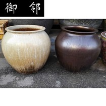 Minimalist Large size pottery Porcelain Pot High Temperature Color Glazed Large Pot European-style Handmade Ceramic Jars Craft Gift Hem