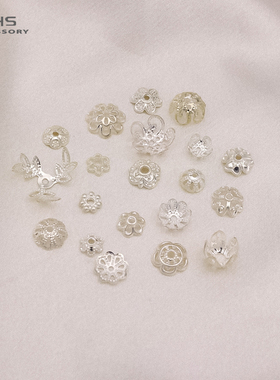 14K包金保色雪花片花托手链项链隔片串珠散珠diy手工饰品配件材料