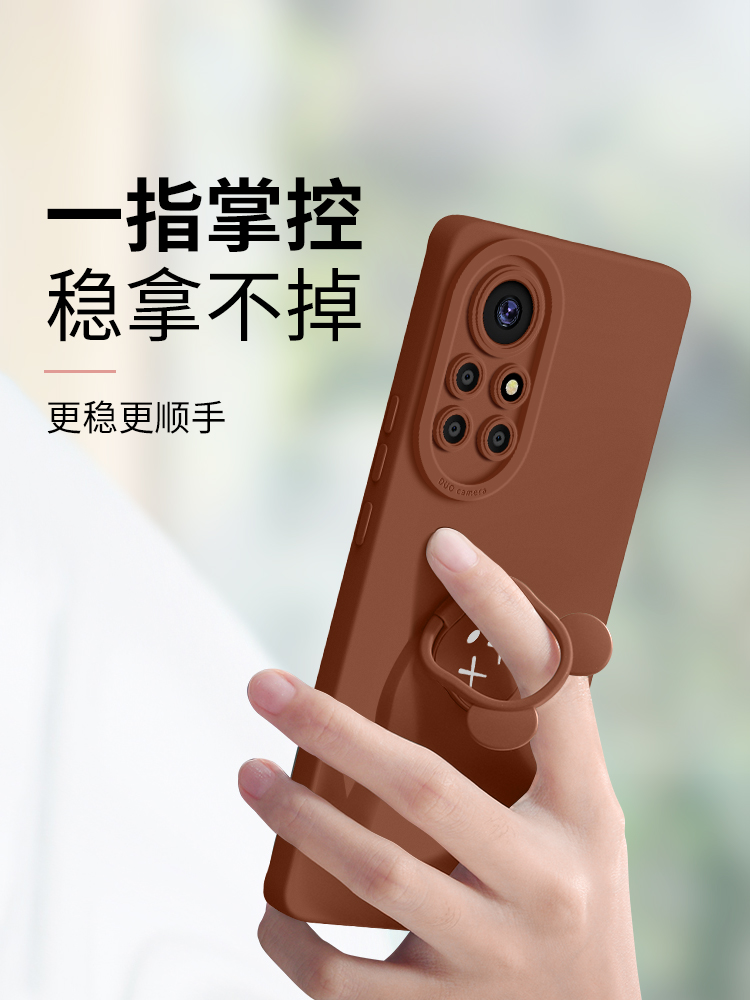 适用于华为nova8液态硅胶手机壳nvoa8pro保护套5g全包镜头防摔8se软壳5g创意男新款指环支架简约女超薄磨砂壳 - 图2