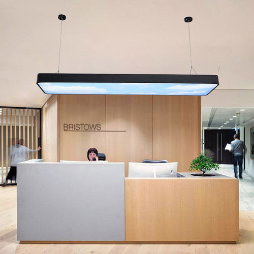 简约led吊灯蓝天白云造型灯办公室工作室商场健身房网咖长条灯具 - 图3