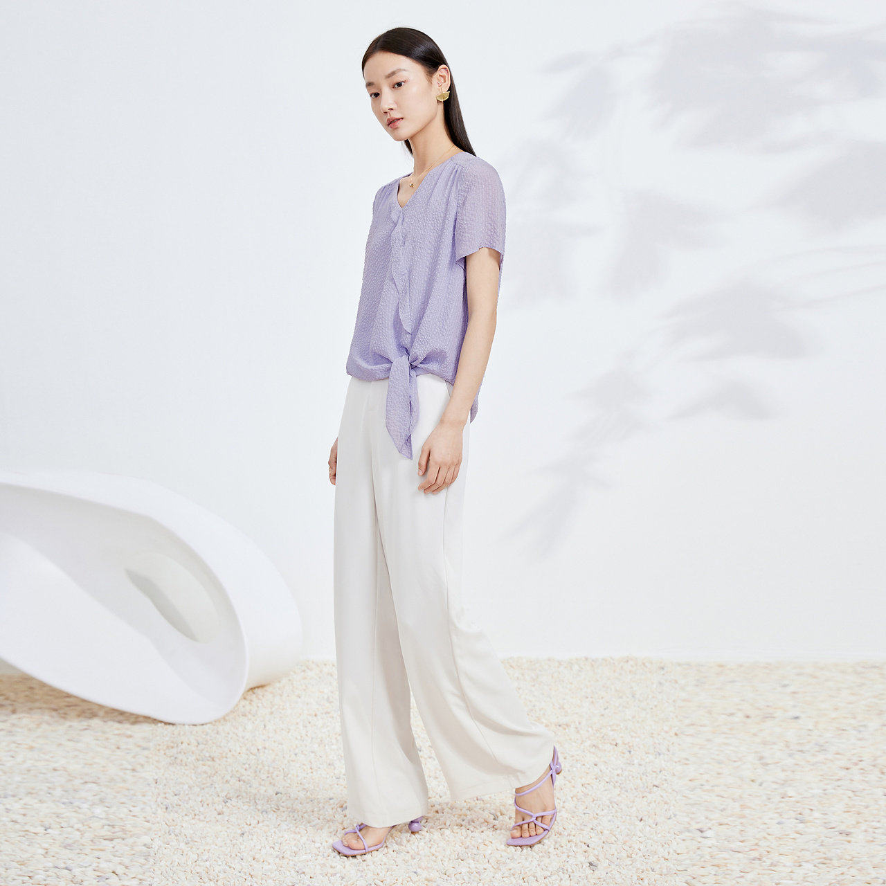 【100%桑蚕丝】FINITY菲妮迪真丝上装夏季设计感宽松短袖上衣女,淘宝优惠券,粉丝福利购,淘宝优惠卷