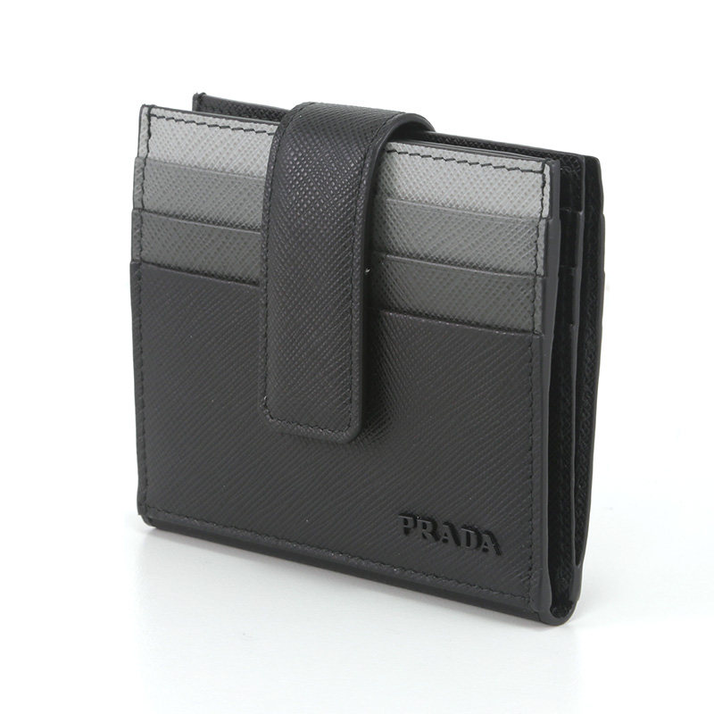 prada经典logo新款男包牛皮卡包 FLOX海外卡包