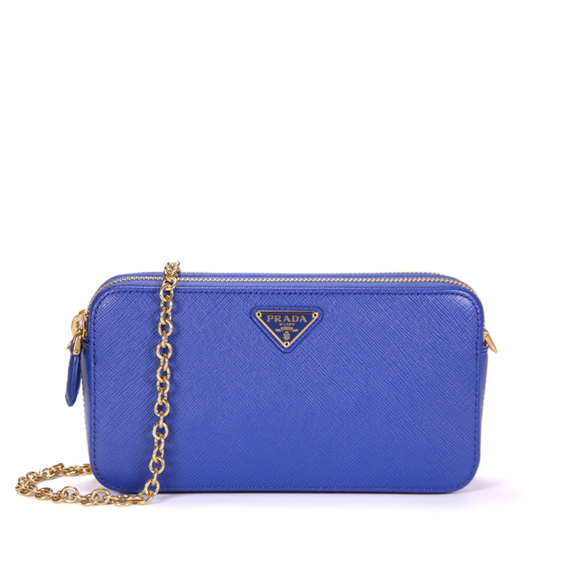 prada 20新款手拿logo牛皮链条钱包 FLOX海外女士包袋