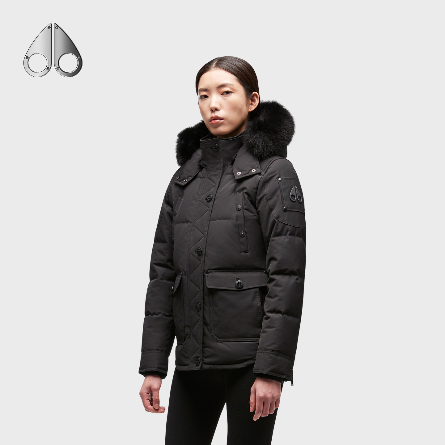 MOOSE KNUCKLES ONYX 女士霜狐毛领休闲短款羽绒夹克外套,淘宝优惠券,粉丝福利购,淘宝优惠卷