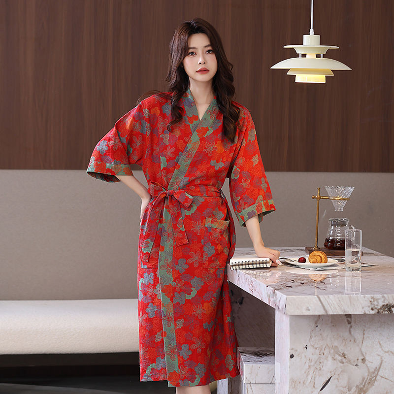 浴袍女士纯棉吸水浴巾浴衣双层纱布2025新款睡衣夏季薄款全棉睡袍,淘宝优惠券,粉丝福利购,淘宝优惠卷